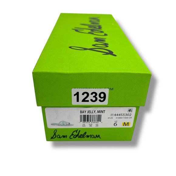 NEW Sam Edelman Mint Jelly Sandals Size 6 Green Blue Seafoam Slides Flats NWT - Picture 6 of 10